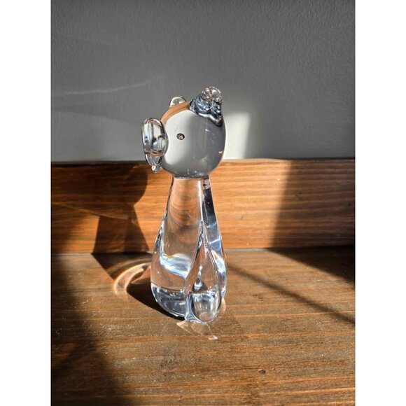 Vintage Lead Crystal Blown Glass Owl Figurine Paperweight, Made in Taiwan - Picture 5 of 10
